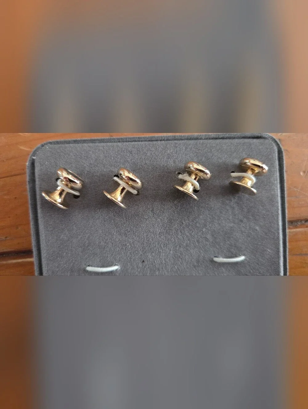 Executive Series Gold Tone Black Onyx Tuxedo Shirt Studs Set of 4 with Box